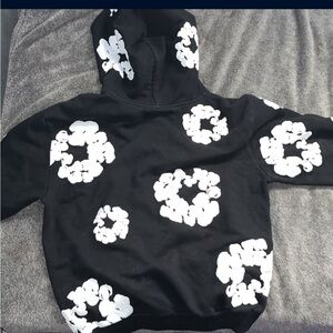 Black and White Floral Hoodie